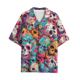 Hawaiian Shirt Colorful Skulls Pattern