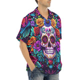 Hawaiian Shirt Colorful Skull and Roses