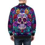 Bomber Jacket Colorful Skull and Roses