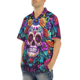 Hawaiian Shirt Colorful Skull and Roses