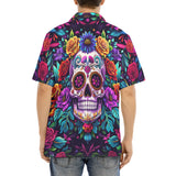 Hawaiian Shirt Colorful Skull and Roses