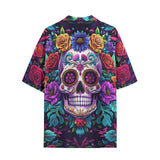 Hawaiian Shirt Colorful Skull and Roses