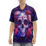 Men's Polo Shirt Skull with Roses