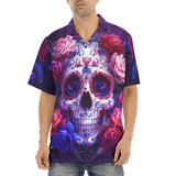Hawaiian Shirt Skull with Roses
