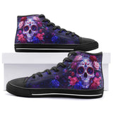 High-Top Canvas Shoes Skull with Roses