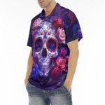 Men's Polo Shirt Skull with Roses