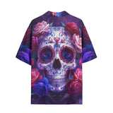 Hawaiian Shirt Skull with Roses