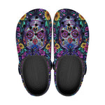 Classic Clogs Mystical Skull with Vibrant Floral Elements