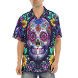 Hawaiian Shirt Mystical Skull with Vibrant Floral Elements