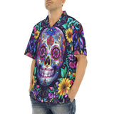 Hawaiian Shirt Mystical Skull with Vibrant Floral Elements