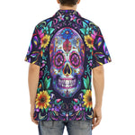 Hawaiian Shirt Mystical Skull with Vibrant Floral Elements