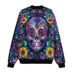 Bomber Jacket Mystical Skull with Vibrant Floral Elements