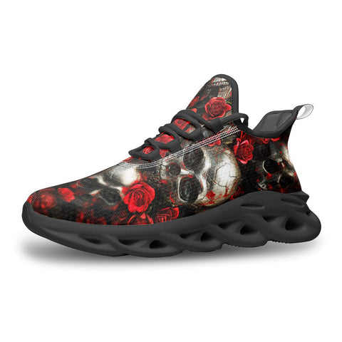 Sports Mesh Sneakers Skulls and Roses