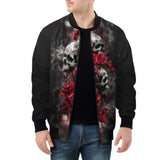 Bomber Jacket Skulls and Roses in Smoke