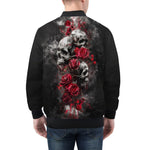 Bomber Jacket Skulls and Roses in Smoke