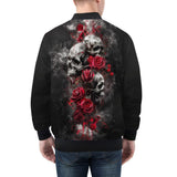 Bomber Jacket Skulls and Roses in Smoke