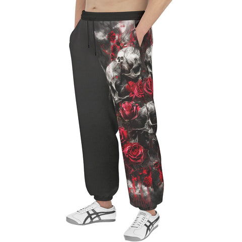 Men's Sweatpants Skulls and Roses in Smoke