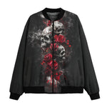 Bomber Jacket Skulls and Roses in Smoke