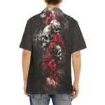 Hawaiian Shirt Skulls and Roses in Smoke