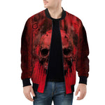 Bomber Jacket Gothic Red Skull Artwork