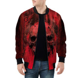 Bomber Jacket Gothic Red Skull Artwork