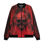 Bomber Jacket Gothic Red Skull Artwork