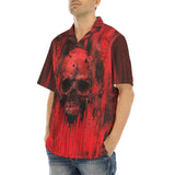 Hawaiian Shirt Gothic Red Skull Artwork