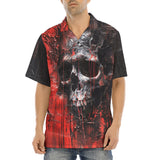 Hawaiian Shirt Oil Painting Skull Red Liquid