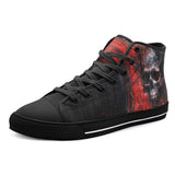 High-Top Canvas Shoes Oil Painting Skull Red Liquid