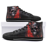 High-Top Canvas Shoes Oil Painting Skull Red Liquid