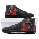 High-Top Canvas Shoes Oil Painting Skull Red Liquid