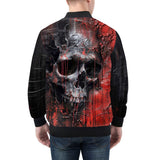 Bomber Jacket Oil Painting Skull Red Liquid