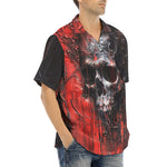 Hawaiian Shirt Oil Painting Skull Red Liquid