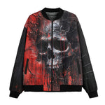 Bomber Jacket Oil Painting Skull Red Liquid