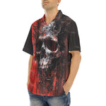 Hawaiian Shirt Oil Painting Skull Red Liquid