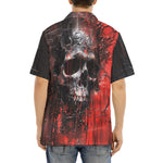 Hawaiian Shirt Oil Painting Skull Red Liquid