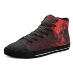 High-Top Canvas Shoes Dark Fantasy Red Skull Landscape