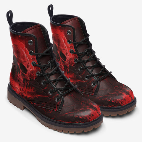Leather Boots Dark Fantasy Red Skull Landscape