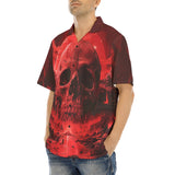 Hawaiian Shirt Dark Fantasy Red Skull Landscape