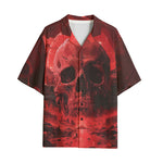 Hawaiian Shirt Dark Fantasy Red Skull Landscape