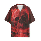 Hawaiian Shirt Dark Fantasy Red Skull Landscape