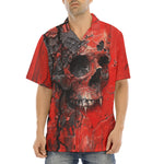 Hawaiian Shirt Red Skull Cracked Texture Paint