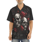 Hawaiian Shirt Gothic Skulls and Roses