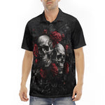 Men's Polo Shirt Gothic Skulls and Roses
