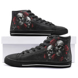 High-Top Canvas Shoes Gothic Skulls and Roses