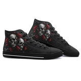 High-Top Canvas Shoes Gothic Skulls and Roses