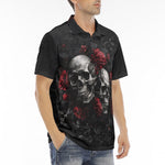 Men's Polo Shirt Gothic Skulls and Roses