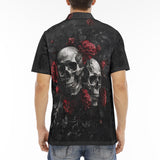 Men's Polo Shirt Gothic Skulls and Roses