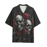 Hawaiian Shirt Gothic Skulls and Roses