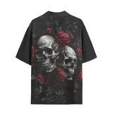 Hawaiian Shirt Gothic Skulls and Roses